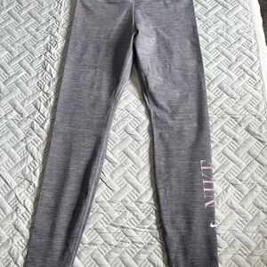Nike Gray Leggings with Pink Logo